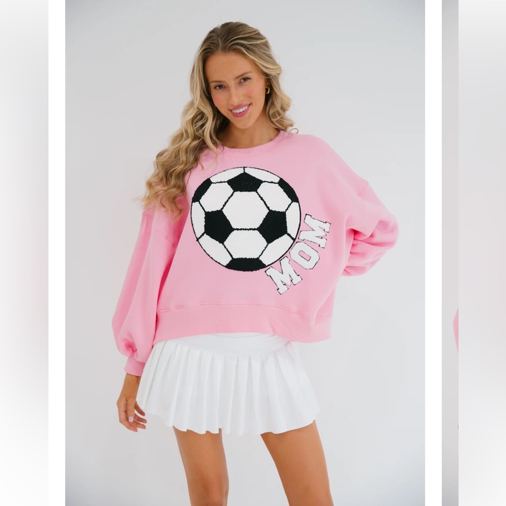 Judith March She’s A Soccer Mom Pullover in Pink